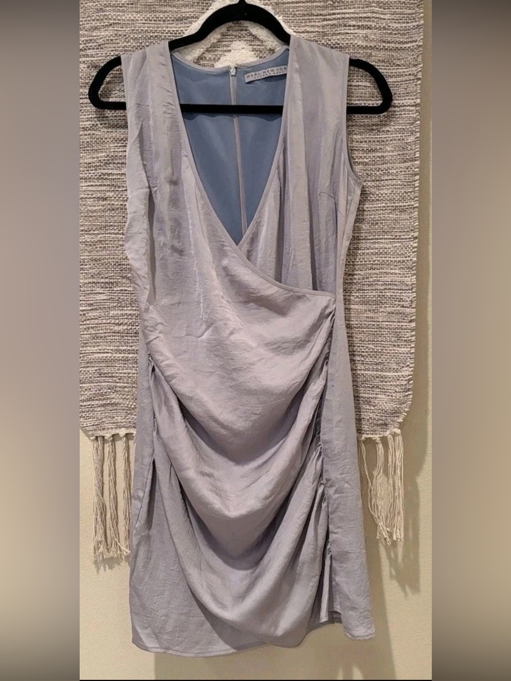 Marc New York Light Gray Mini Draped Dress